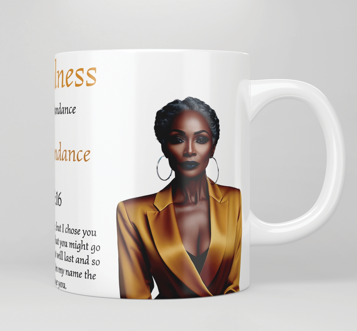 Fruitfulness to Spiritual Abundance Mug Collection - Sip in Peace (Gold)