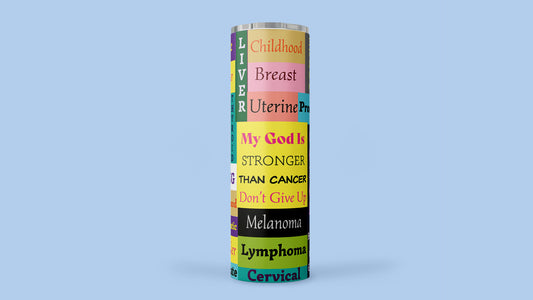 My God Is Stronger than Cancer Tumbler  Yellow