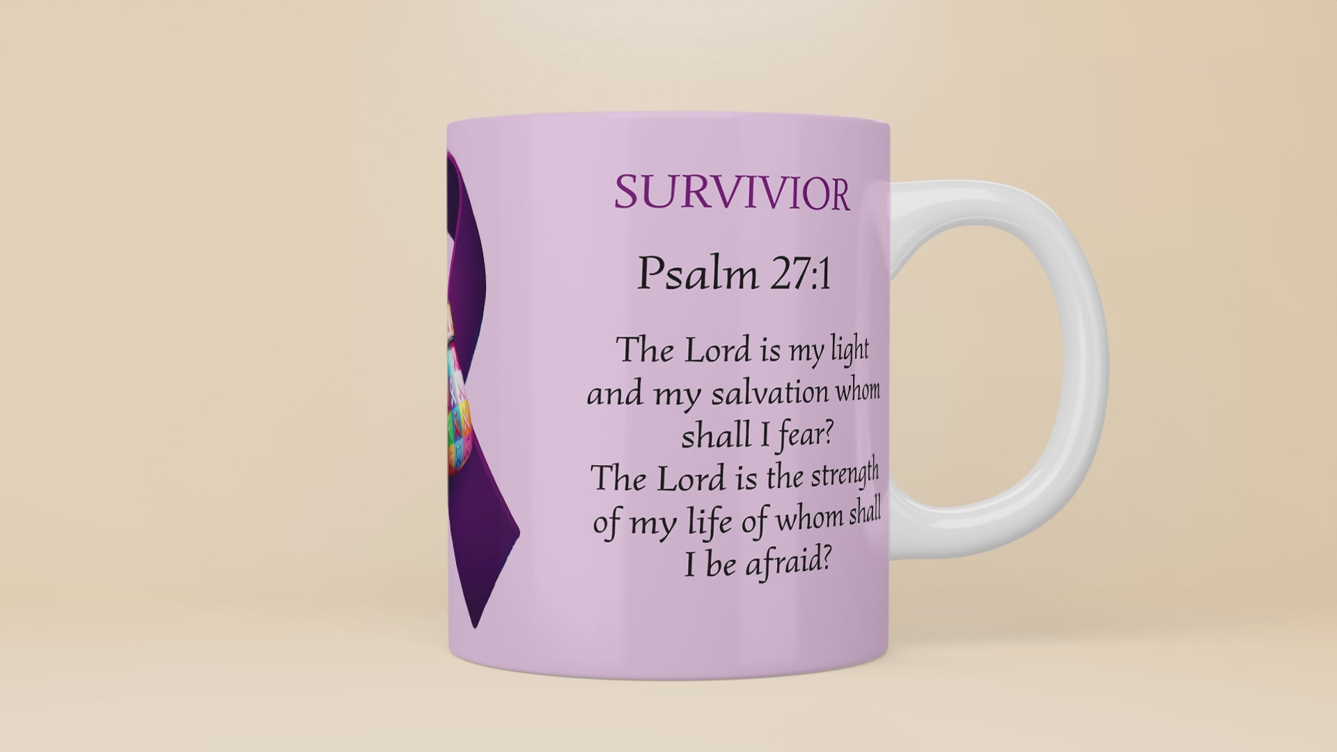 Cancer Survivor with Care Giver Honor Ribbon Mug