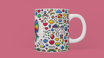 Autism Mom Bow White Mug