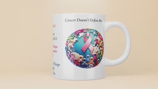 Cancer Doesn't Define Me Mug (Breast Cancer)