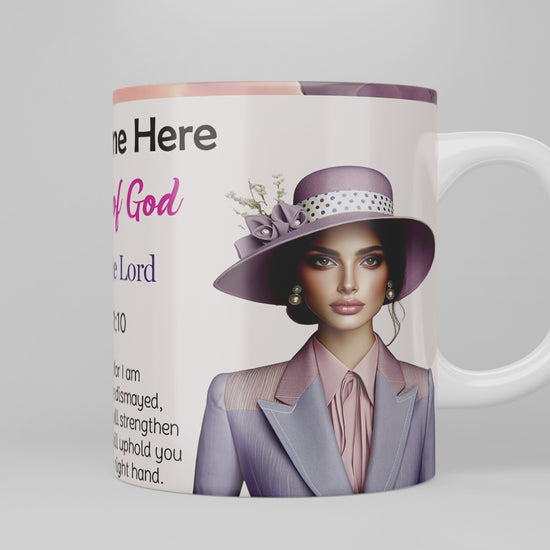 Woman of Faith: Trust in the Lord Mug and Coaster Set Purple (Caucasian Woman)